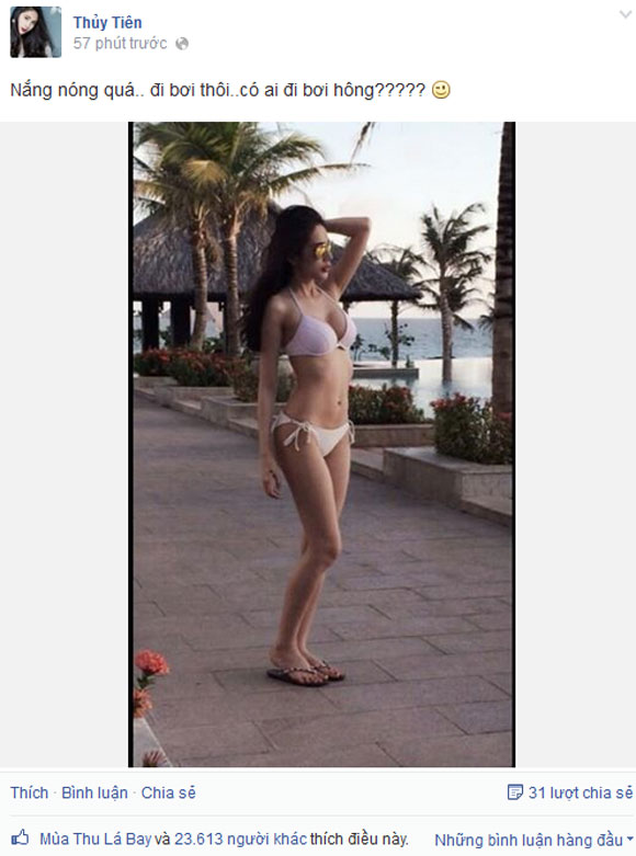 Thủy Tiên nóng bỏng với ảnh bikini khi cùng Công Vinh đi nghỉ mát